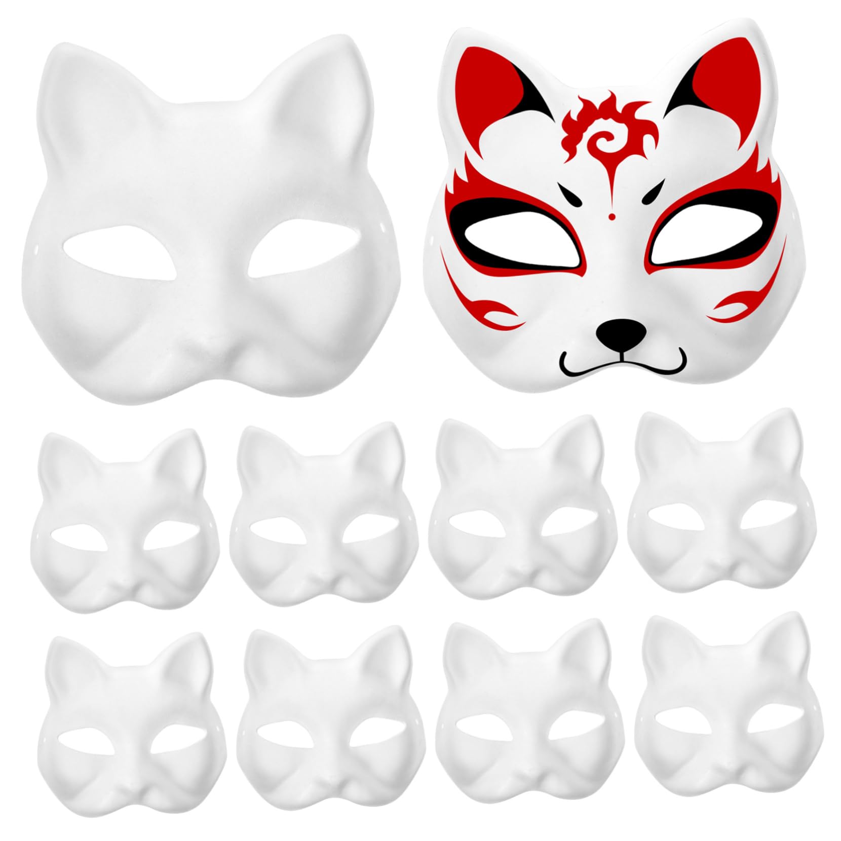 CLISPEED Kit De 15 Máscaras Animales En Papel - Listas Para Pintar y Decorar Incluye Máscara De Gato Perfectas Para Cosplay - Mardi Gras y Actividades Manuales En Casa