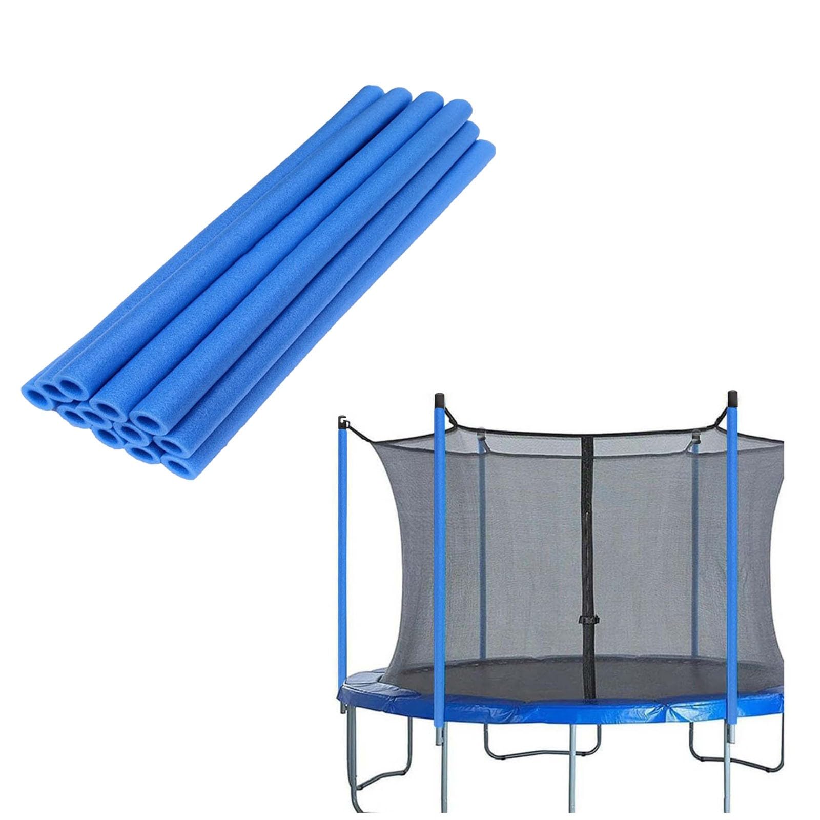 Trampoline Pole Foam Sleeves, 12pcs Pole Covers Replacement 88cm/40cm Length Waterproof Round Tube Protective Trampoline Spring Cover Padding, Foam Tubing Protective Trampoline Net (Blue, 88cm)