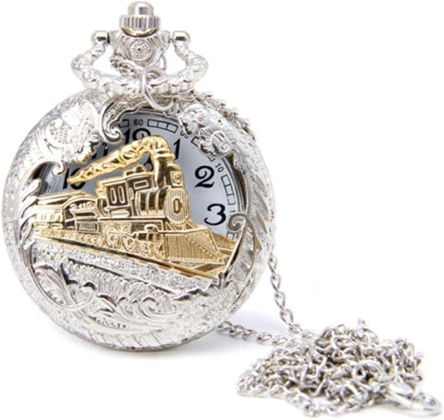 Pocket Watch Pendant with Chain for Husband Unique Memorable Gift Dual Purpose Stainless Steel Clock for Men (YBWATCH_0030)