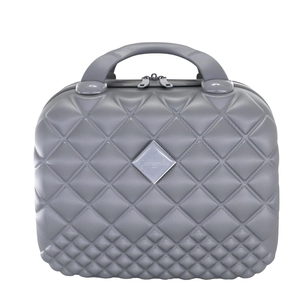 Camomilla Milano Vanity Case (15 lt.), Beauty Case da Viaggio, Materiale Rigido, Chiusura Zip, Colore Argento