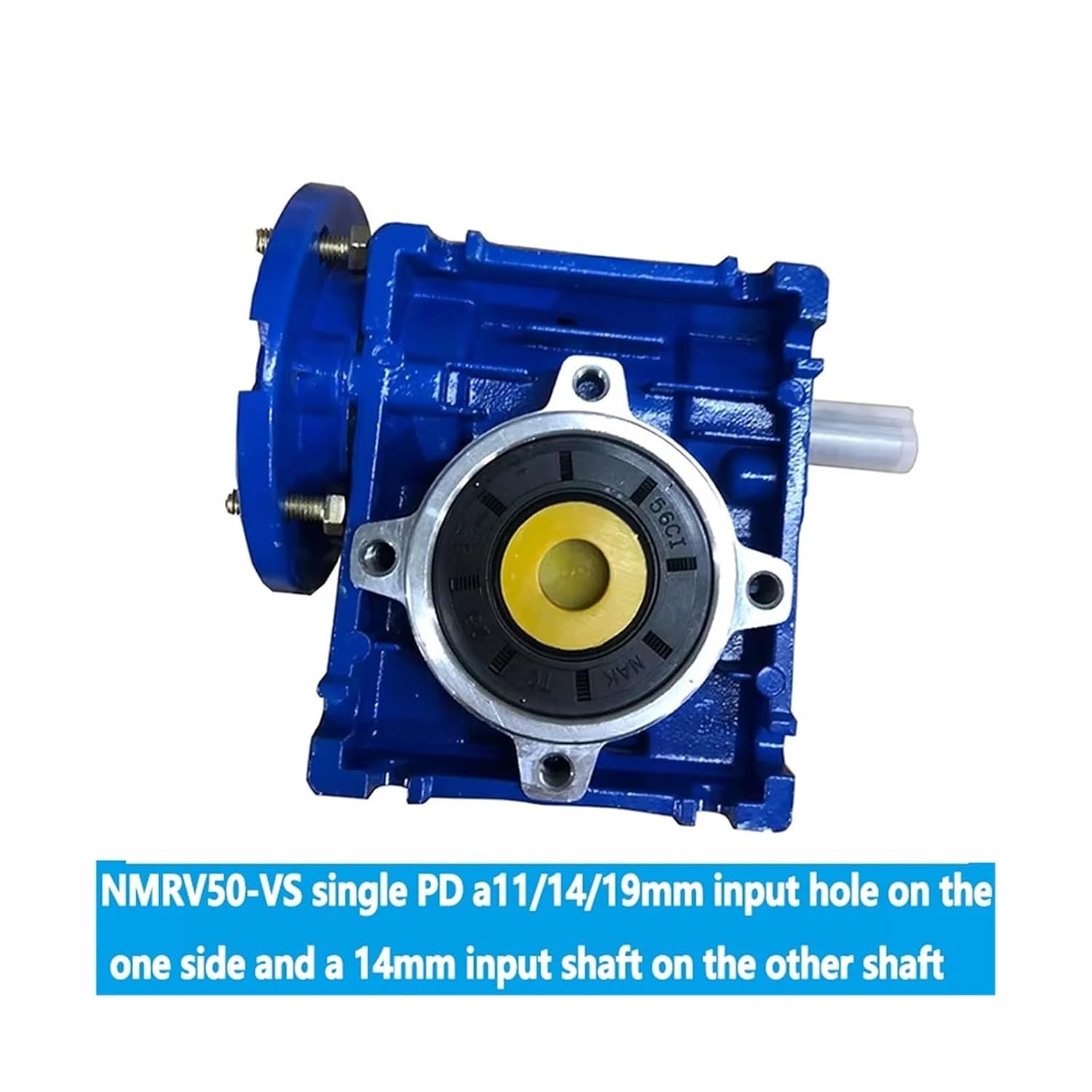 Single PD A 11mm 14mm 19mm Input Hole on The One Side and A 14mm Input Shaft on The Other Shaft Input Reducer NMRV50-VS(RATIO100 to 1_IEC Flange 63B5)