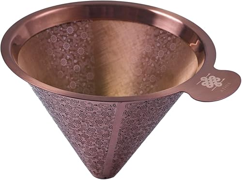 ATHIA Gotero dorado, filtro de café de acero inoxidable, filtro sin papel, filtro de café reutilizable, compatible con cafeteras MSOT (oro rosa, ATHIA Gotero dorado, filtro de café de acero inoxidable, filtro sin papel, filtro de café reutilizable, compatible con cafeteras MSOT (oro rosa,