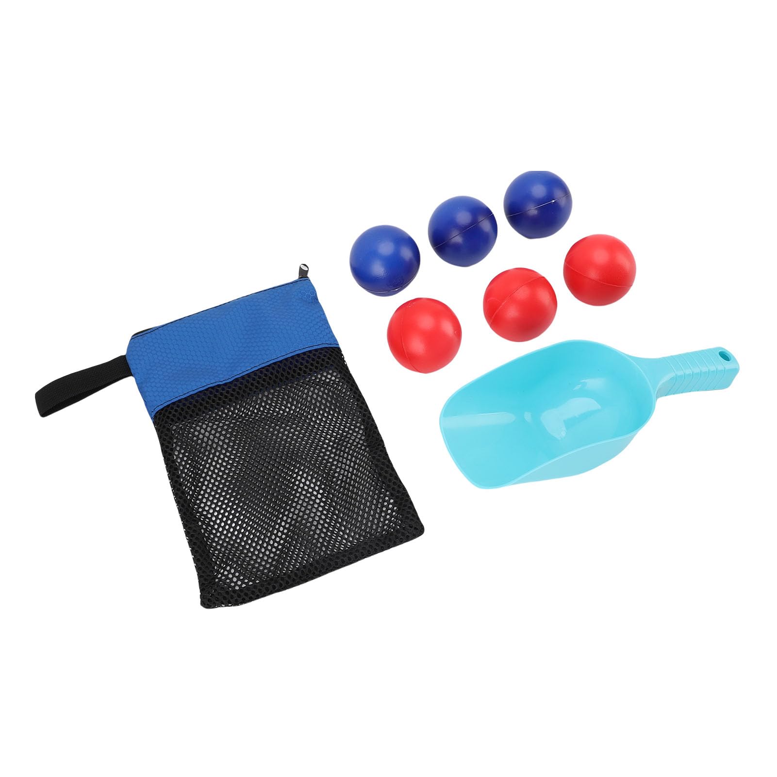 Outdoor Beach Toss Game Set Portable PVC Balls in Blaurot With Mesh Bag Shovel Family Yard Game for Adults, Teenagers and Beach Parties
