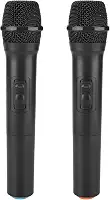 Cryfokt Microfone Sem Fio Recarregável, de Microfones Sem Fio de Mão Duplo e Profissional Dinâmico, Com Antena Receptora para Festa na Igreja Cantando karaokê, Microfone de Mão Sem Fio