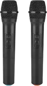 Cryfokt Microfone Sem Fio Recarregável, de Microfones Sem Fio de Mão Duplo e Profissional Dinâmico, Com Antena Receptora para Festa na Igreja Cantando karaokê, Microfone de Mão Sem Fio
