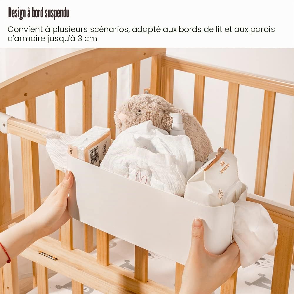 2 Pièces Chevet Suspendu étagère de Rangement Organisateur, Bébé lit étagères, Organisateur de lit Panie, Boîte de Rangement à Suspendre