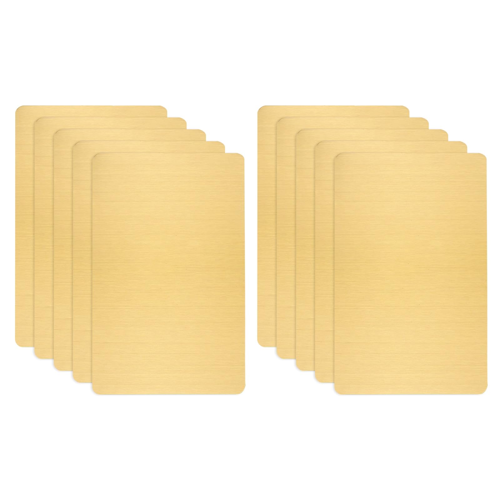 sourcing map 10pcs Metal Business Card Blanks, 80mm x 50mm x 0.5mm Stainless Steel Engraved Metal Business Visiting Name Cards for House Office DIY Gift Invitation(Brushed Gold)