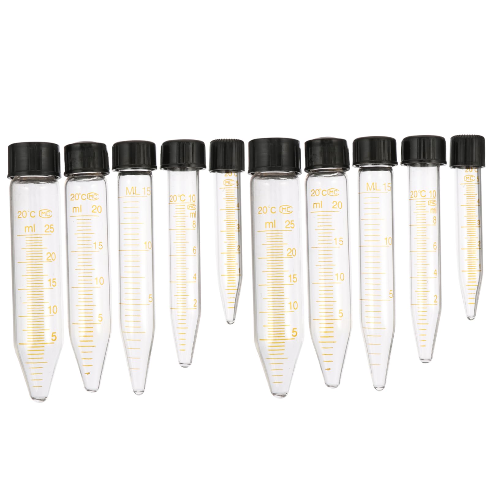 HEALEEP Screw Cap Conical Tubes 10pcs Leakproof Design with Graduations for Laboratory Use
