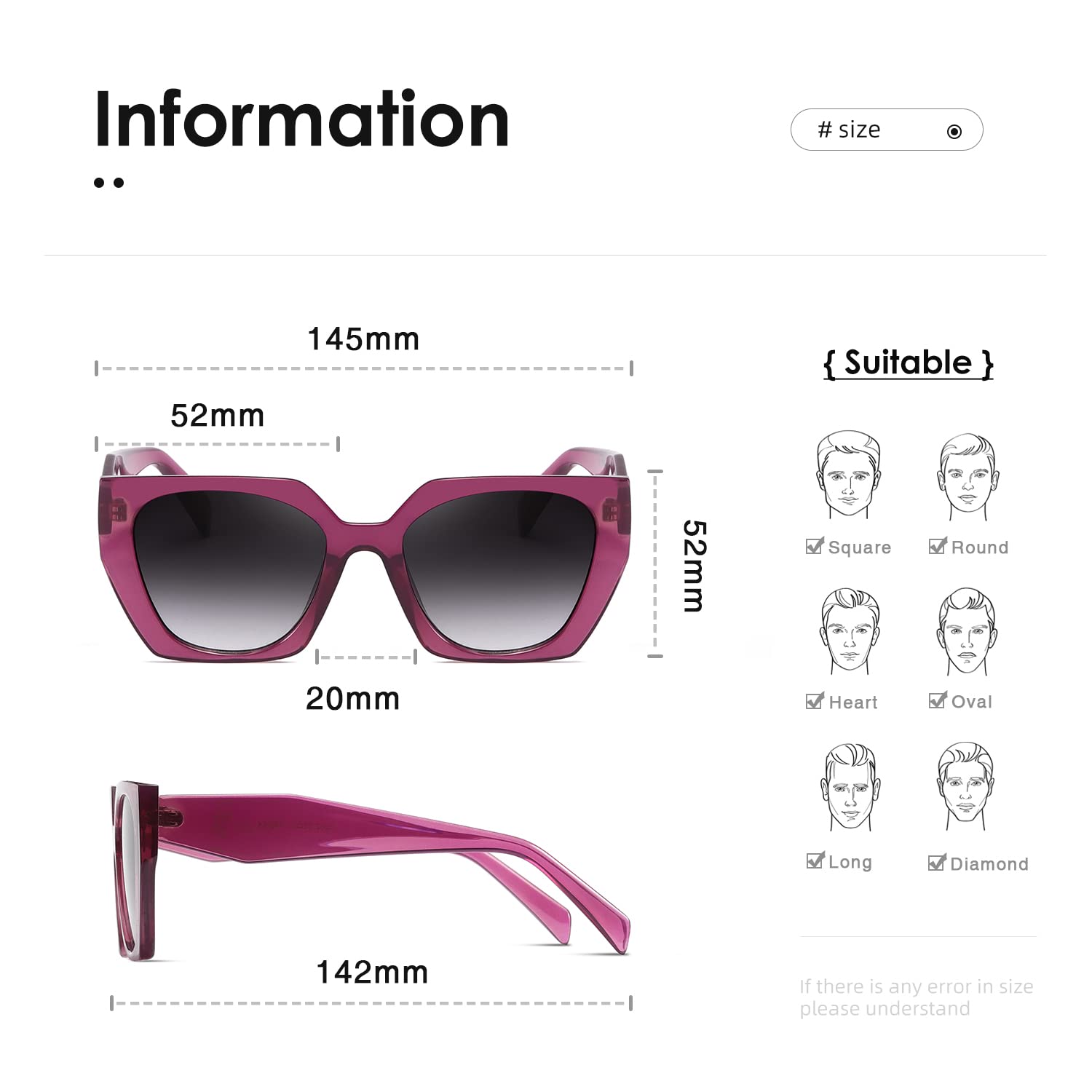 kimorn Occhiali da sole per le donne Uomini Trendy Retro Trendy Occhiali da sole 90's Vintage Y2K Oversize Square Frame Shades Sunnies K1354