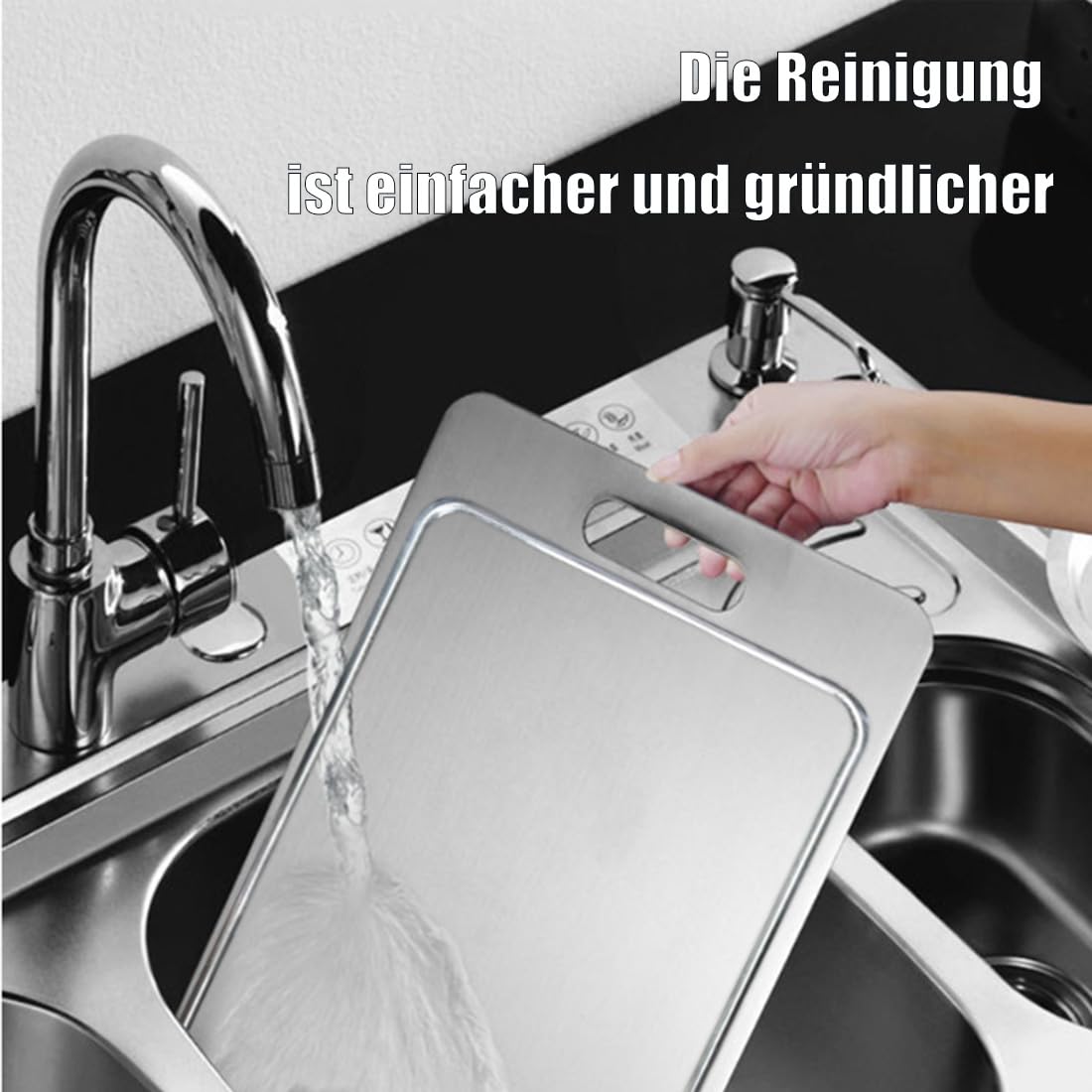100%-Titan-Schneidebrett 2.0 Mit Ablaufrinne,2026 New Titan Chopping Board,100% Pure Titanium Cutting Board,Langlebig und Leicht zu Reinigen Dishwasher Für Fleisch,Obst,Gemüse (S+M+L,3)