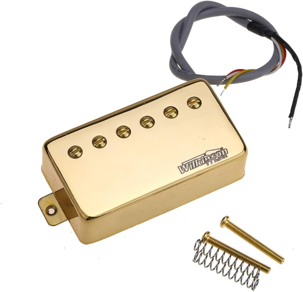 Wilkinson Classic Tone Ceramic Humbucker Neck Pickup for Les Paul Style Electric Guitar, Gold