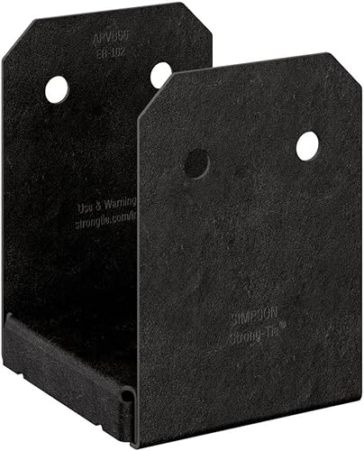 Simpson Strong-Tie Outdoor Accents Avant Collection ZMAX, base de poste con recubrimiento de polvo negro para 6x6 disponible en Yaxa Peru