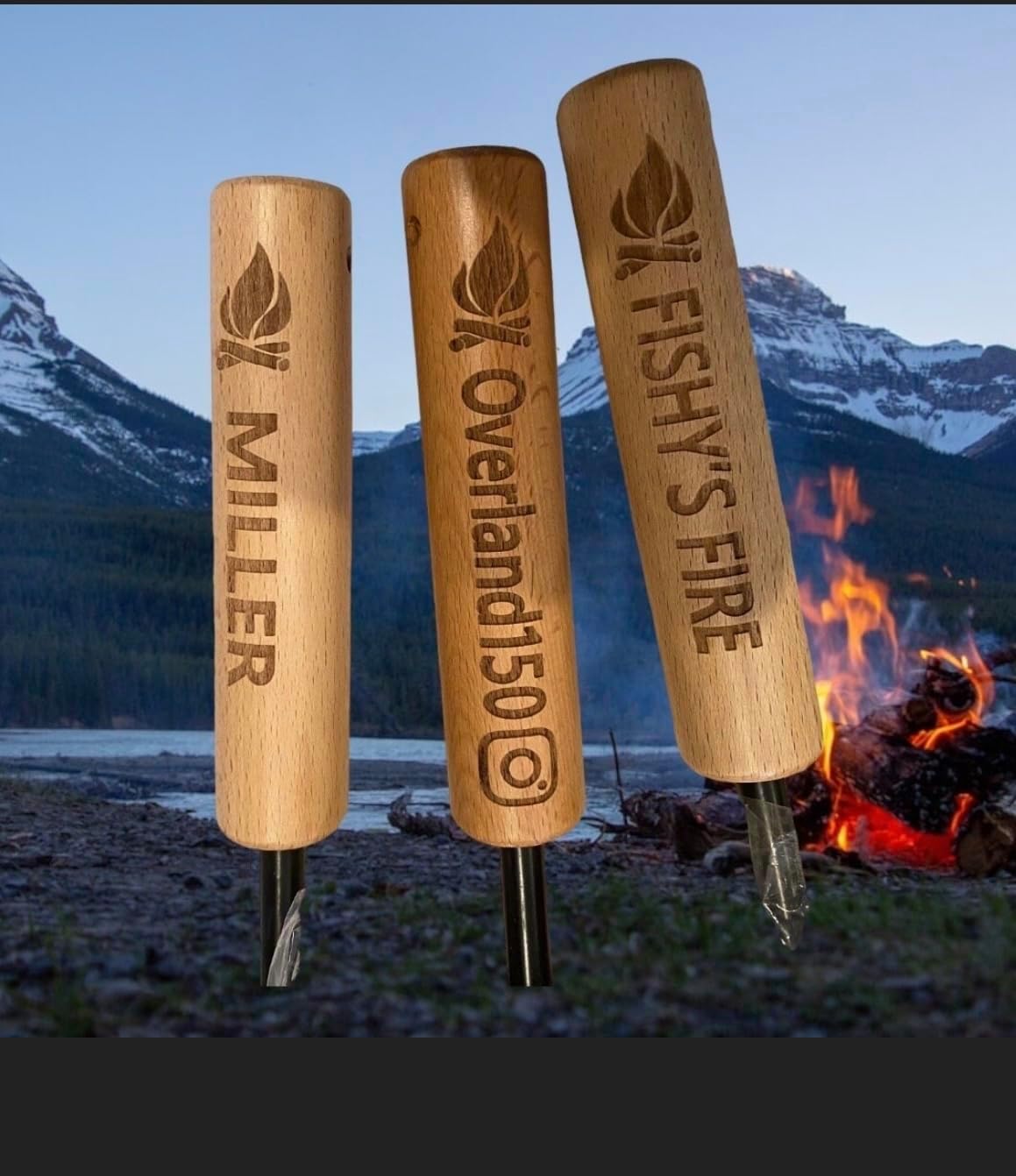 Custom Personalized Fire Poker, Black