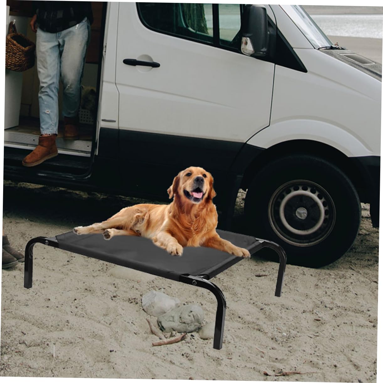WOONEKY Fodera di Ricambio Traspirante per Lettino Rialzato per Cani, Copertura Estiva in Rete Lavabile, Cuccia per Animali Domestici da Esterno da Viaggio, Design Robusto e Facile