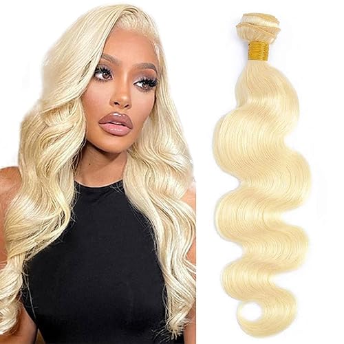 Extensiones de cabello humano brasileño rubio 613, 1 paquete de cabello humano virgen rubio virgen sin procesar, paquetes de cabello humano ondulado