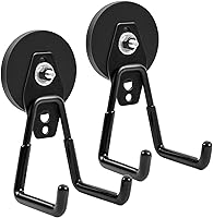 Vista 7 de Ganchos magnéticos fuertes resistentes, ganchos magnéticos de garaje de 2.59 pulgadas con revestimiento antideslizante para colgar, ganchos