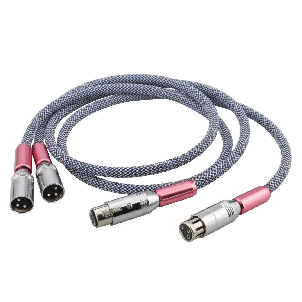Audiocrast Pair 3.3ft HiFi XLR Cable Silver Plated