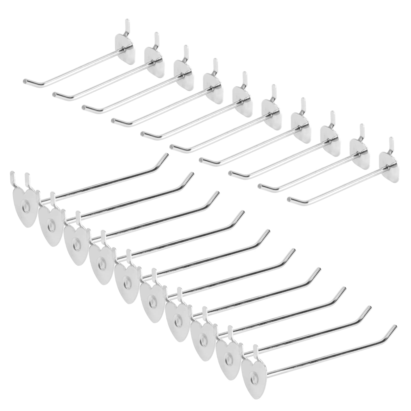 FUNOMOCYA 20pcs Iron Hole Board Hooks for Supermarket Exhibition Display Heart-Shape Design Strong Load-Bearing