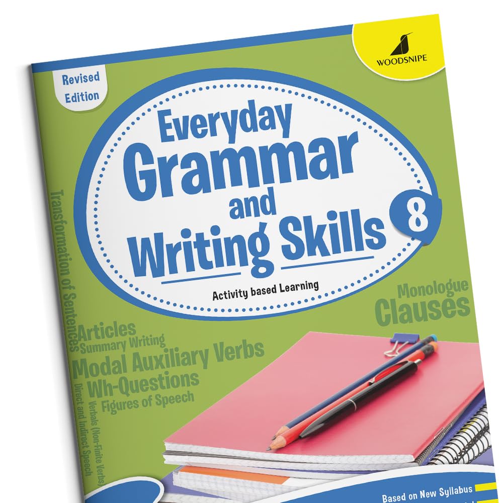 Woodsnipe English Grammar and Writing Skills for Class 8, Ages 13-14 Years| Practical Approach| Master Reading, Writing and Language Skills | Multiple Type Questions with Answer Keys Paperback – 1 January 2019