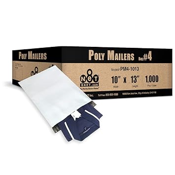 8 NET 2 Mil Poly Mailers 10 x 13