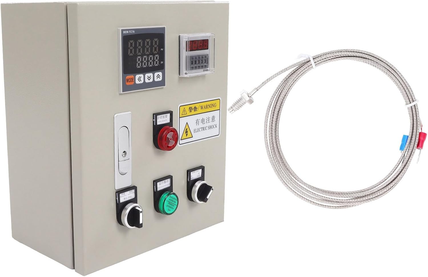 Pid Temperature Controller, 380V AC 3 Phase 15KW Intelligent Temp Controller 0-400℃ Range with Thermocouple Pid Controller Temperature Controller for Home Brewing Oven Incubator