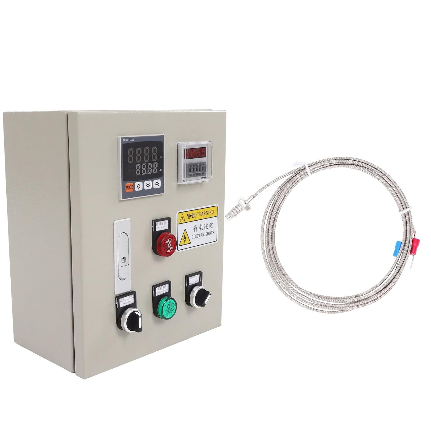PID Temperature Controller Kit with Thermocouple & Control Box - Intelligent Temp Controller, 380V AC 3 Phase Digital Regulator for Temperature Control