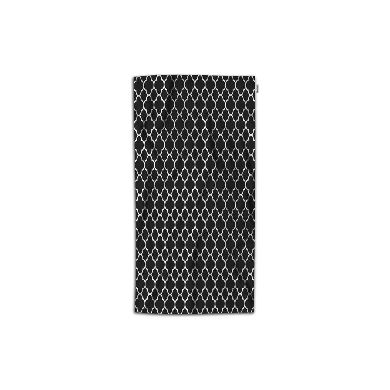 Moslion Moroccan Quatrefoil Hand Towels Black and White