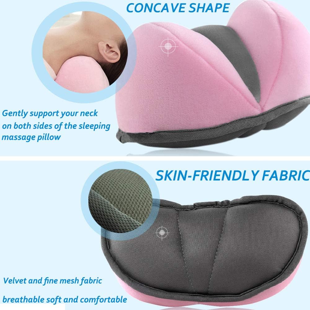 KASQA Cervical Pillow Neck and Shoulder Relaxer - Neck Traction Device for Stiff Neck and Shoulder Pain Relief - Neck Support Pillow Pink