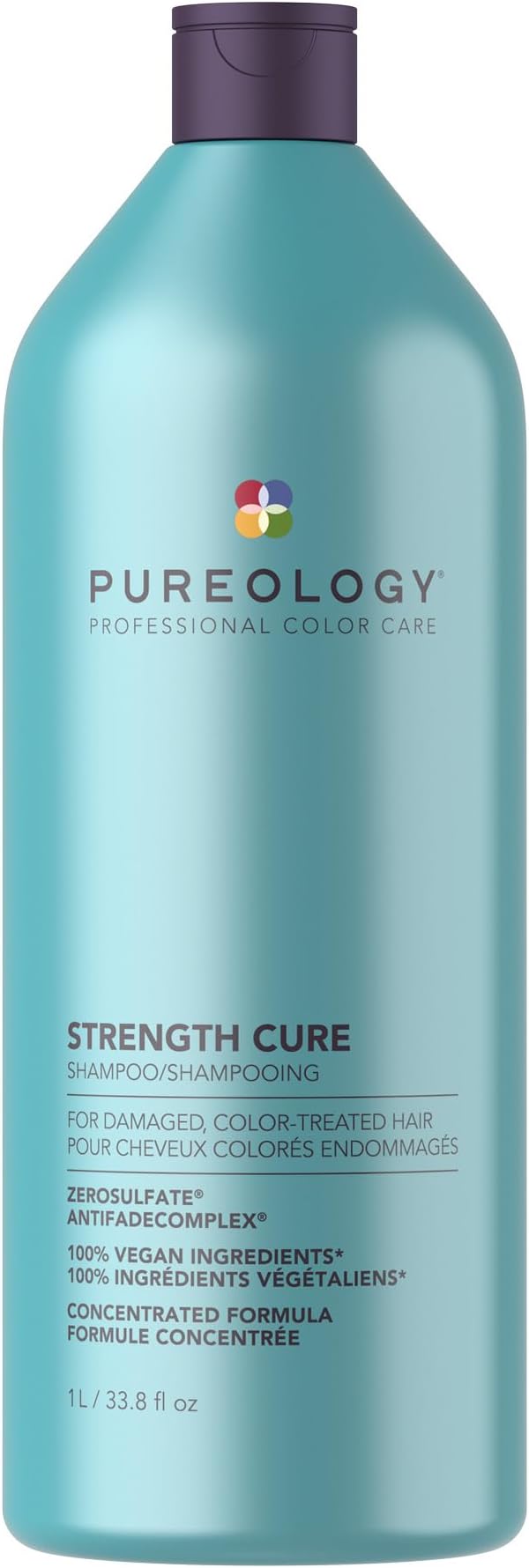 Pureology Strength Cure Shampoo for Damaged & Color-Treated Hair, 33.8 Fl Oz