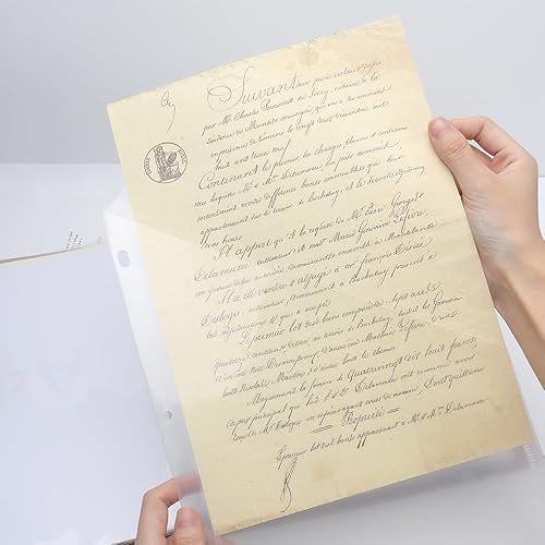 Miniatura 4 de 12 piezas A4, carpetas de archivos transparentes, con 3 agujeros, con bolsillos, bolsillos para archivos, carpetas de documentos para organizar