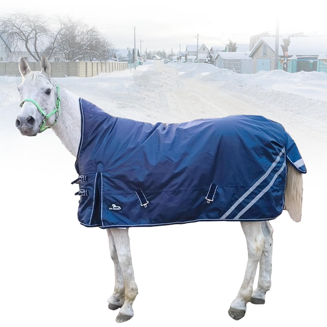Couverture de cheval d'hiver KLUFO en tissu robuste 1200D de taille 53