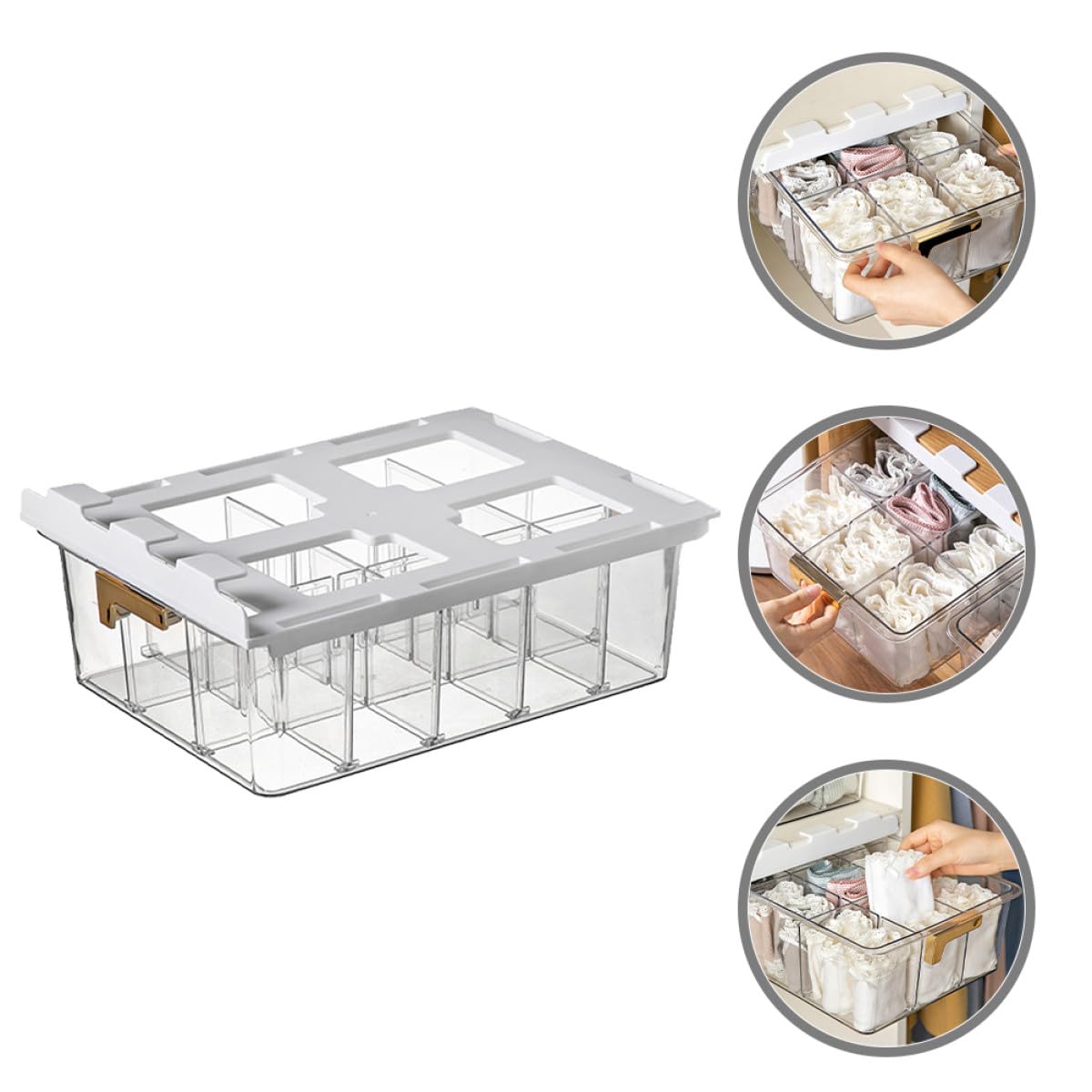 Transparente Pet Schubladenbox für Unterwäsche und Socken mit Multi Fach Trennwänden und Deckel für Ordentliche Aufbewahrung im Kleiderschrank Zuhause