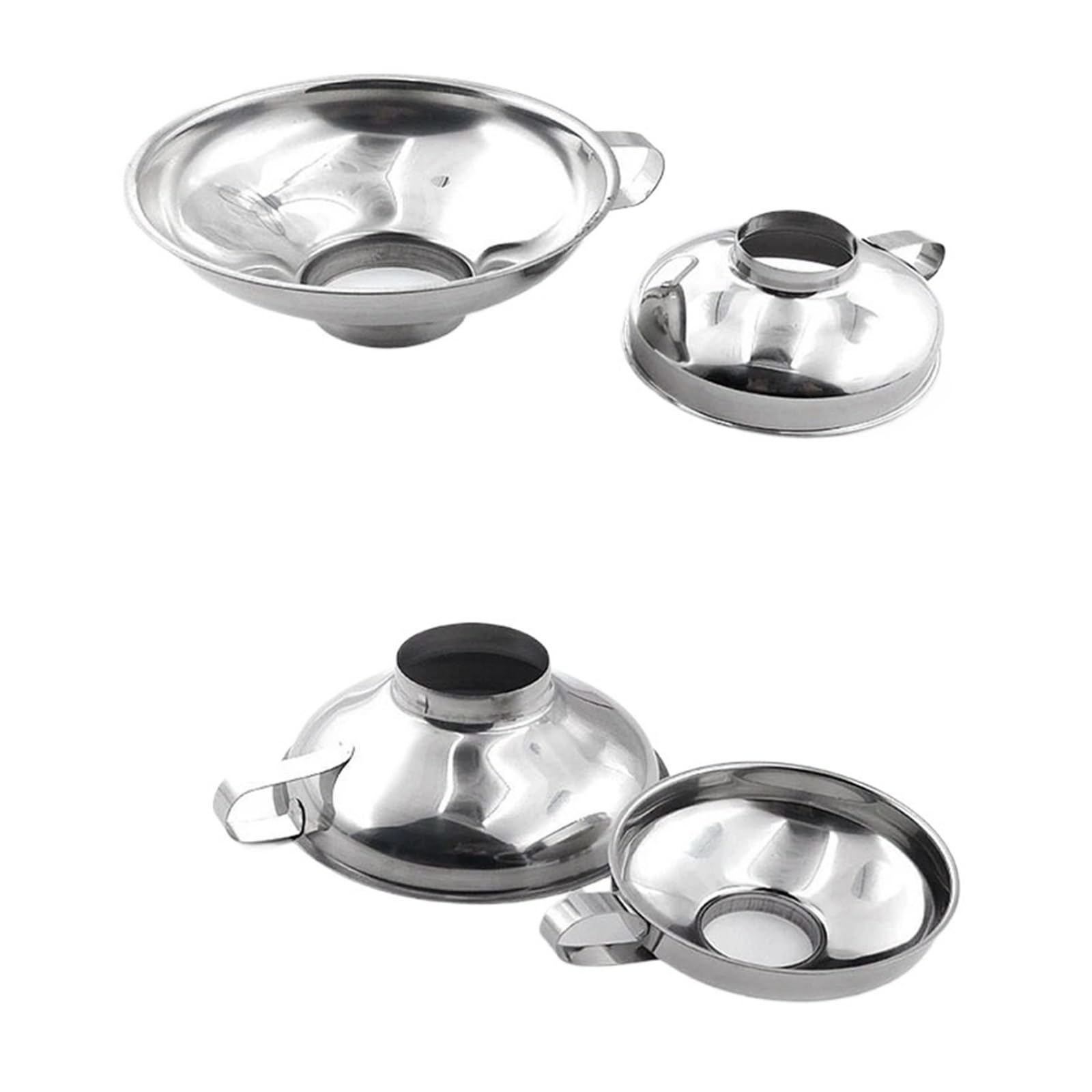 Embudos de Cocina, embudos pequeños de Metal, embudos de Acero Inoxidable for enlatar, embudos de Boca Ancha for enlatar, Filtro de tolva, Tapa de Boca Ancha for Aceite, Vino y Cocina.(S)