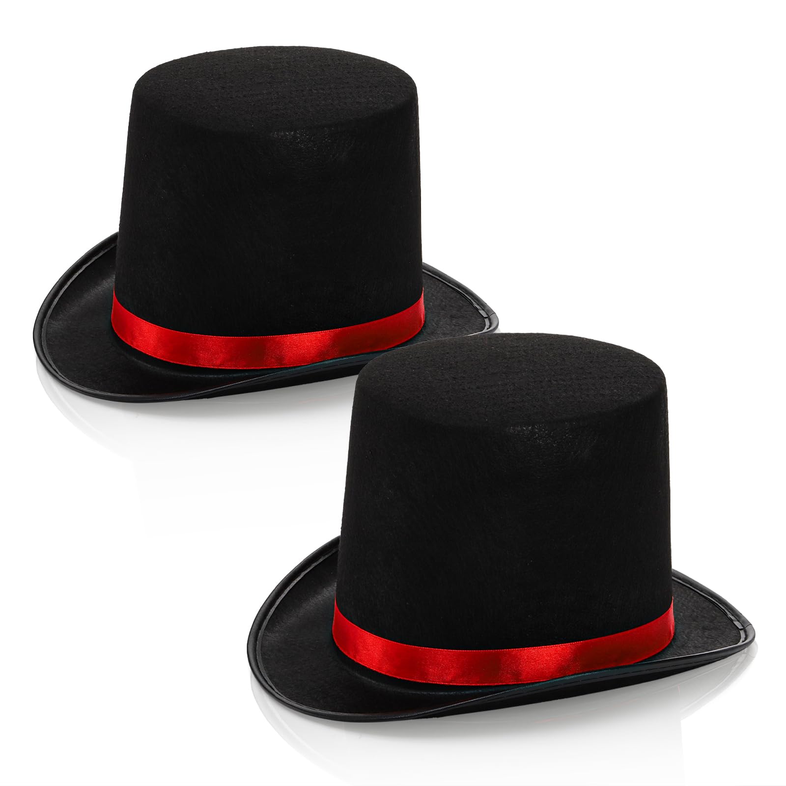 Pumtus Black Felt, 2-Pack Unisex Tropical Top Magician & Formal mexican linearly Vibrant Band Hats - Cosplay & Halloween