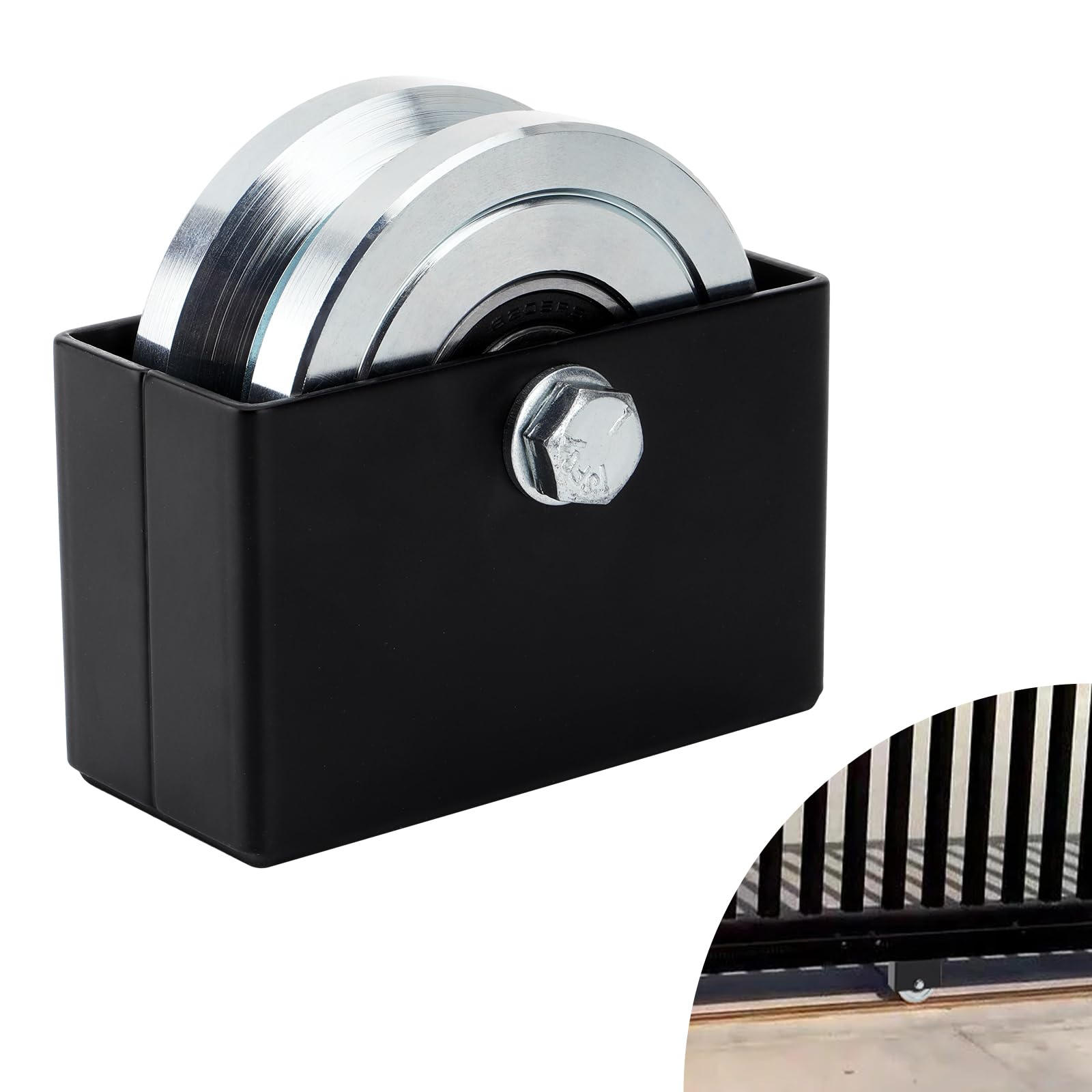 TRUCFUSION 4" V-Groove Slide Gate Wheel, V Track Gate Wheel with Welded Bracket Box, Load Capacity 3000LBS for Sliding/Rolling Door Inverted V Tracks