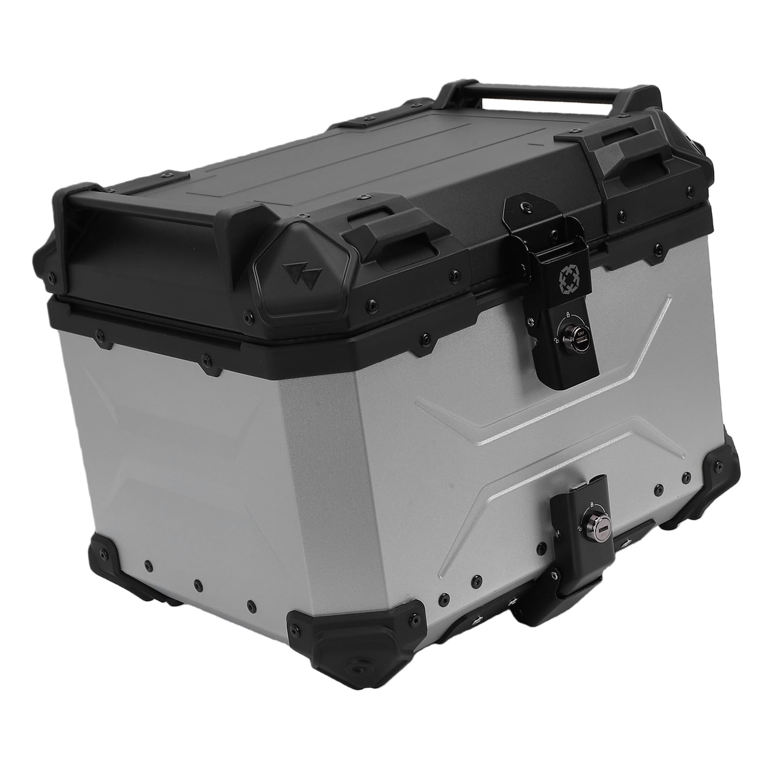 Cocoarm Baúl para Motocicleta, Caja Trasera de Plástico ABS de 45 L con Soporte de Montaje Universal, Cerradura Antirrobo con Forro de PU, Pegatinas Reflectantes, para Motocicletas con Portaequipajes