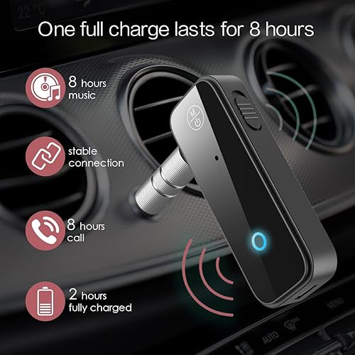 Miniatura 3 de LOFICOPER Receptor transmisor Bluetooth, adaptador auxiliar Bluetooth 5.0 para automóvil, adaptador de audio inalámbrico 2 en 1 de 0.138 in para TV,