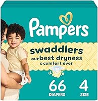 Vista 32 de Pampers Pañales Swaddlers, talla 3 (13-26 libras), 136 unidades, absorbentes, mantiene al bebé seco y cómodo, pañal desechable seguro para la piel