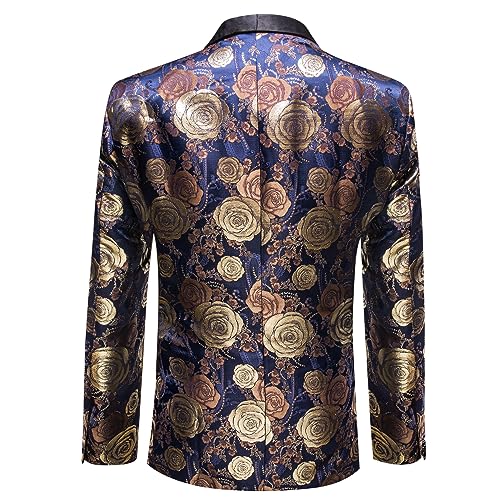 Image of Barry. Wang Men's Sport Coats & Blazers Flower Suit Jacket 1 Button Paisley Tuxedo Mardi Gras Carnival Parade Gift