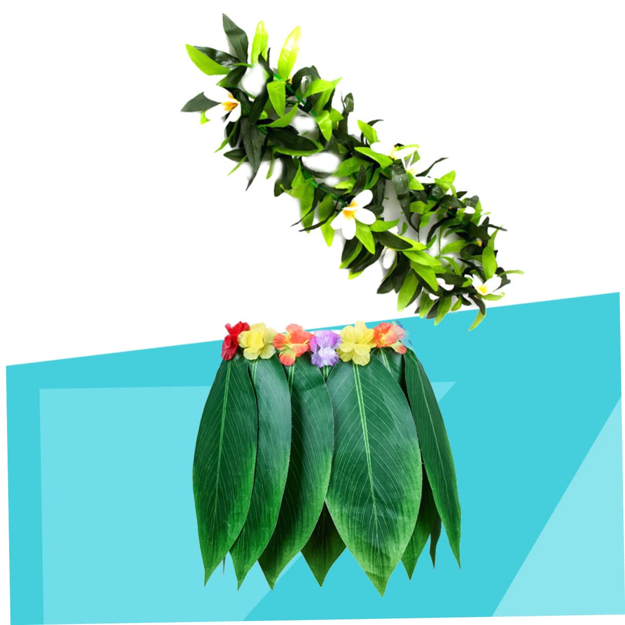 Holibanna 2Piezas Falda Hawaiana Guirnalda para Fiesta Luau y Decoración Tropical Falda para Adultos