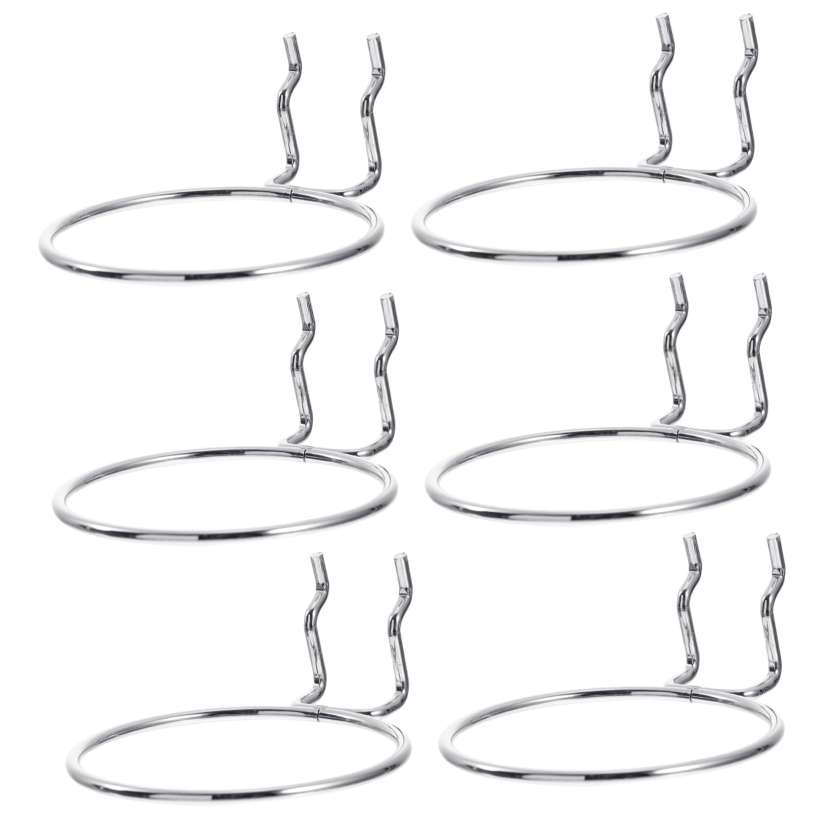 CIYODO 6 Pcs Supermarket Rack Hooks Round Cup Design Easy Install Steel Pegboard Hooks