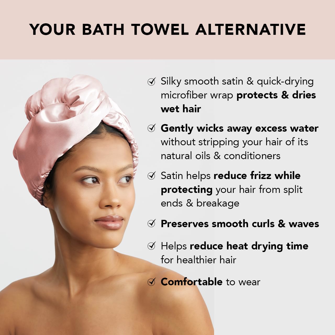 Kitsch Satin Wrapped Hair Towel and Mini Face Rollers Bundle with Discount