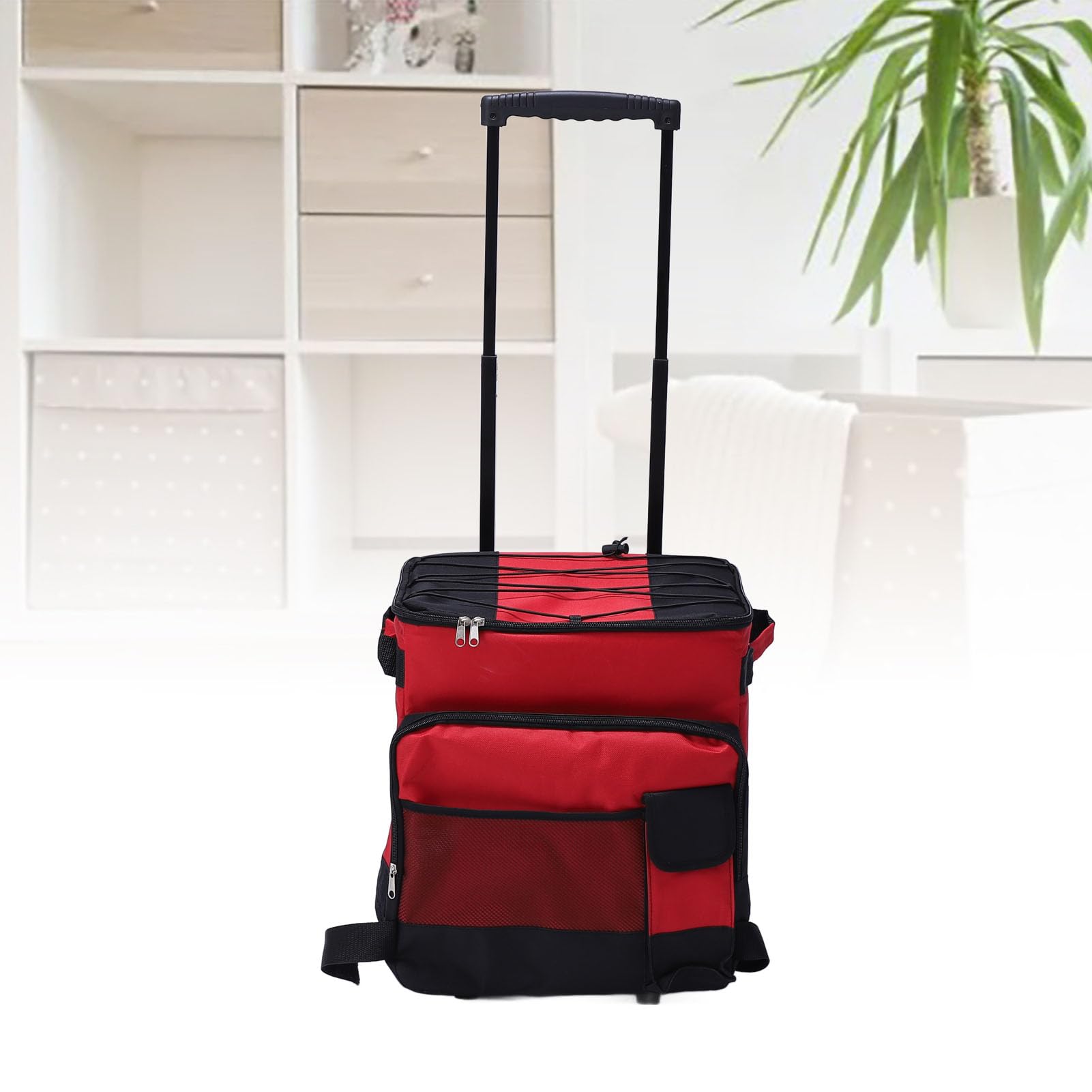 Chrees Nevera Rodante de 43L, Bolsa Aislante Impermeable a Prueba de Fugas con Ruedas Extraíbles, Plegable para Acampar, Picnic y Viajes