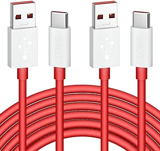 OnePlus 8 Pro Warp Charging Cable, Jelanry 6ft USB Type C Cable for OnePlus 6T Dash Charging Cable Rapid Data Syncing Rubber Coating Fast Charger Cable for OnePlus 11 10 Pro 8 7T 7 Pro 6T 5T Red 2Pack