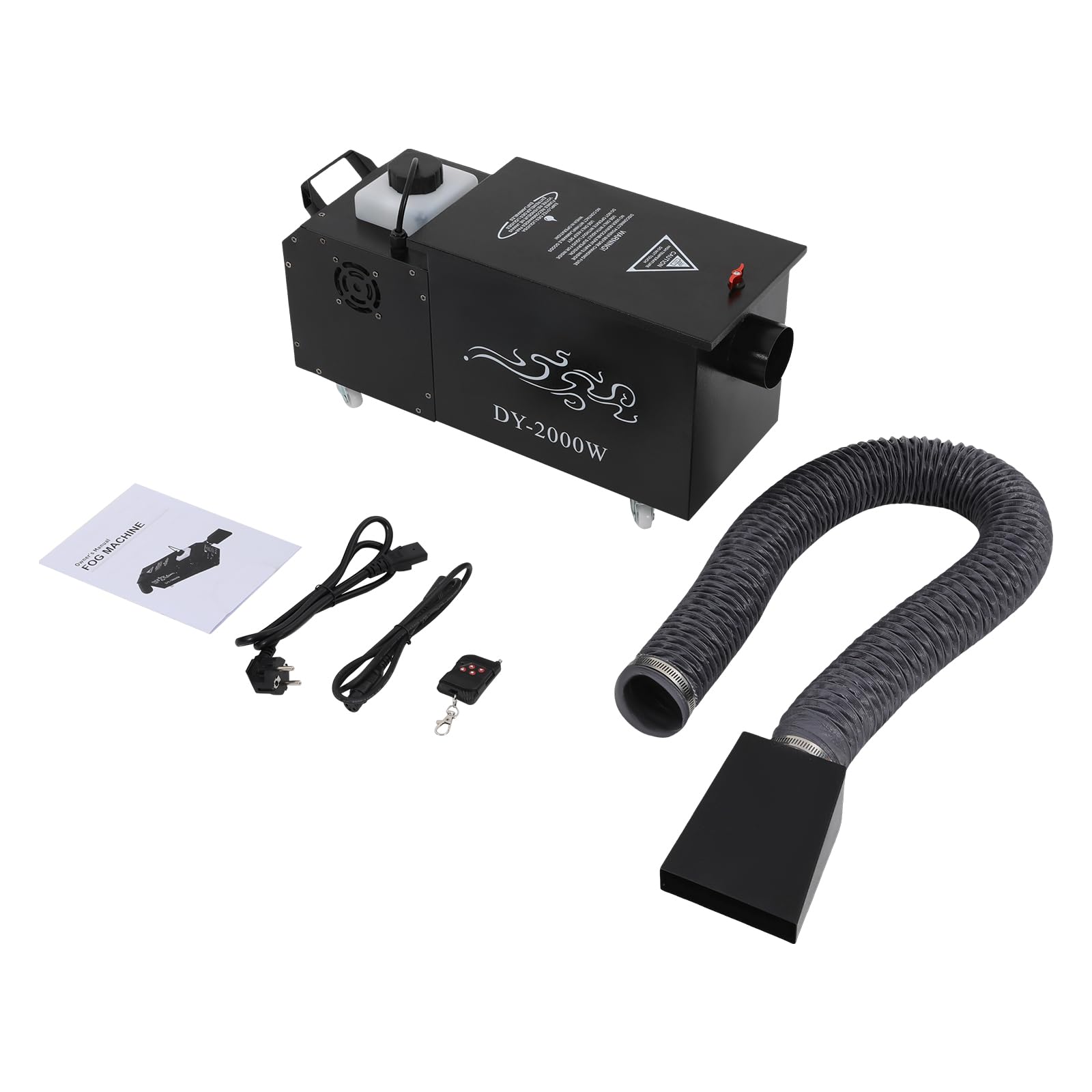 Machine à fumée 2000 W, machine à brume à base d'eau avec tuyau, réservoir d'eau de 5 l et réservoir d'huile de 1,5 l pour spectacles sur scène, bars, KTV, mariages, fêtes