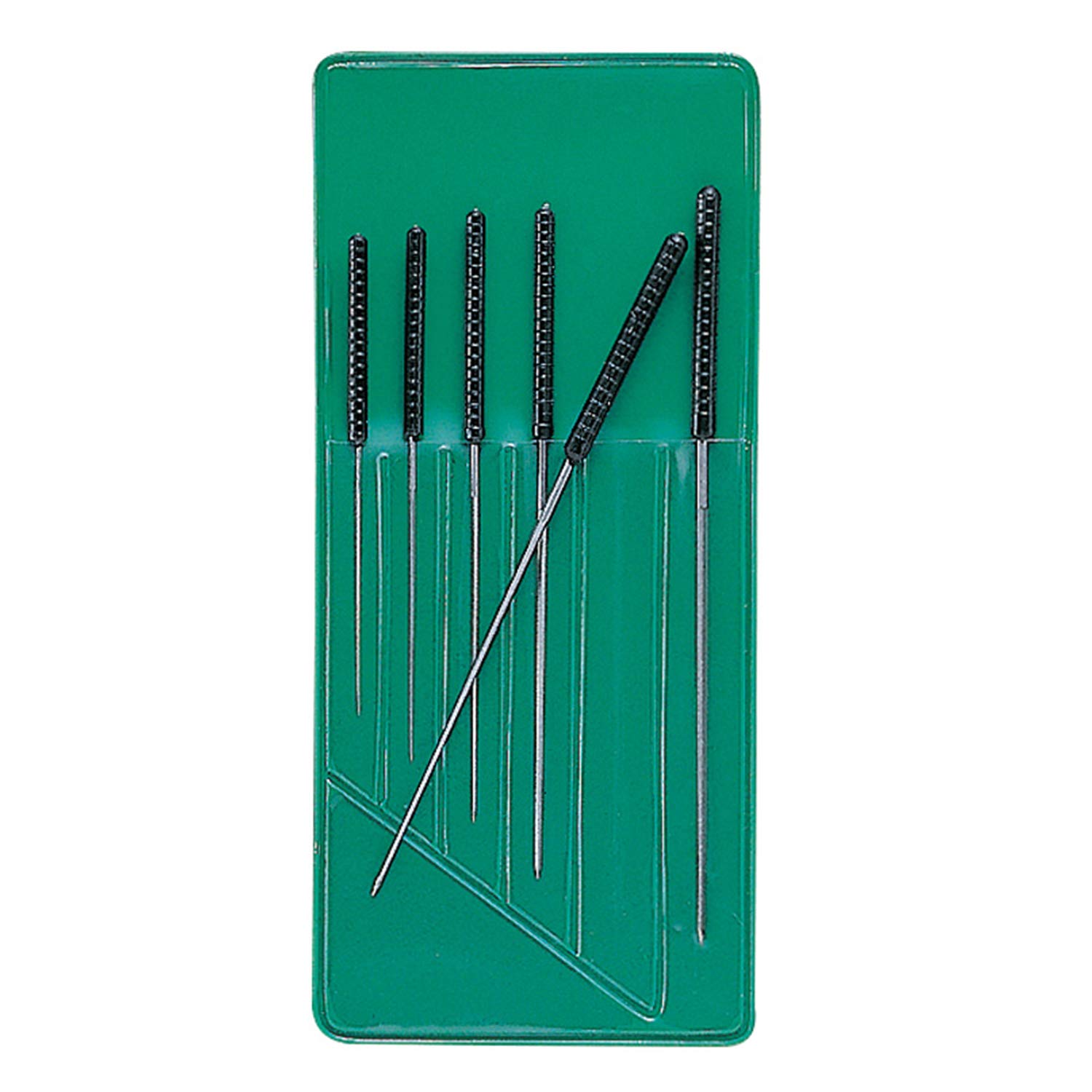 SELVA Handreibahlen-Sortiment, 6-teilig, 0,15 bis 1,40 mm, zum Glattreiben von Bohrlöchern, 5-kantig, mit geriffeltem Kunststoffgriff, inkl. Plastiktasche