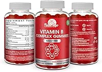 Vista 5 de Gomitas de complejo de vitamina B sin azúcar – Vitamina B12, B7, B6, B3 (niacina), B5, B8, B9 (folato) – Probado por terceros – Prenatal, dieta