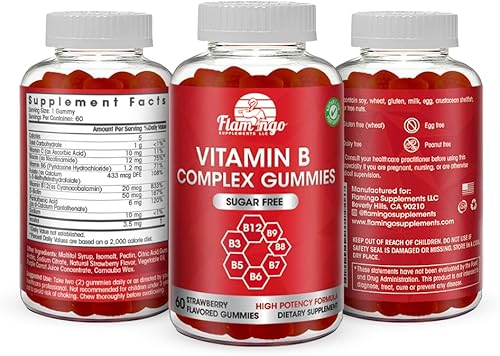 Miniatura 5 de Gomitas de complejo de vitamina B: vitamina B12, B7 (biotina), B6, B3 (niacina), B5, B8, B9 (folato). Apoya la dieta prenatal vegana, adultos