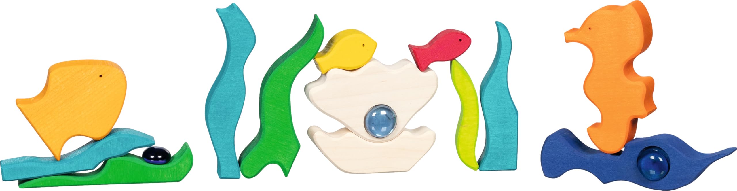 goki Evolution 58341 - Puzzle de Paisaje con Luces Marinas de Madera y Cristal para niños, fomenta la Creatividad y la imaginación, Juguete Educativo sostenible, Fabricado en Europa, Juego de 30