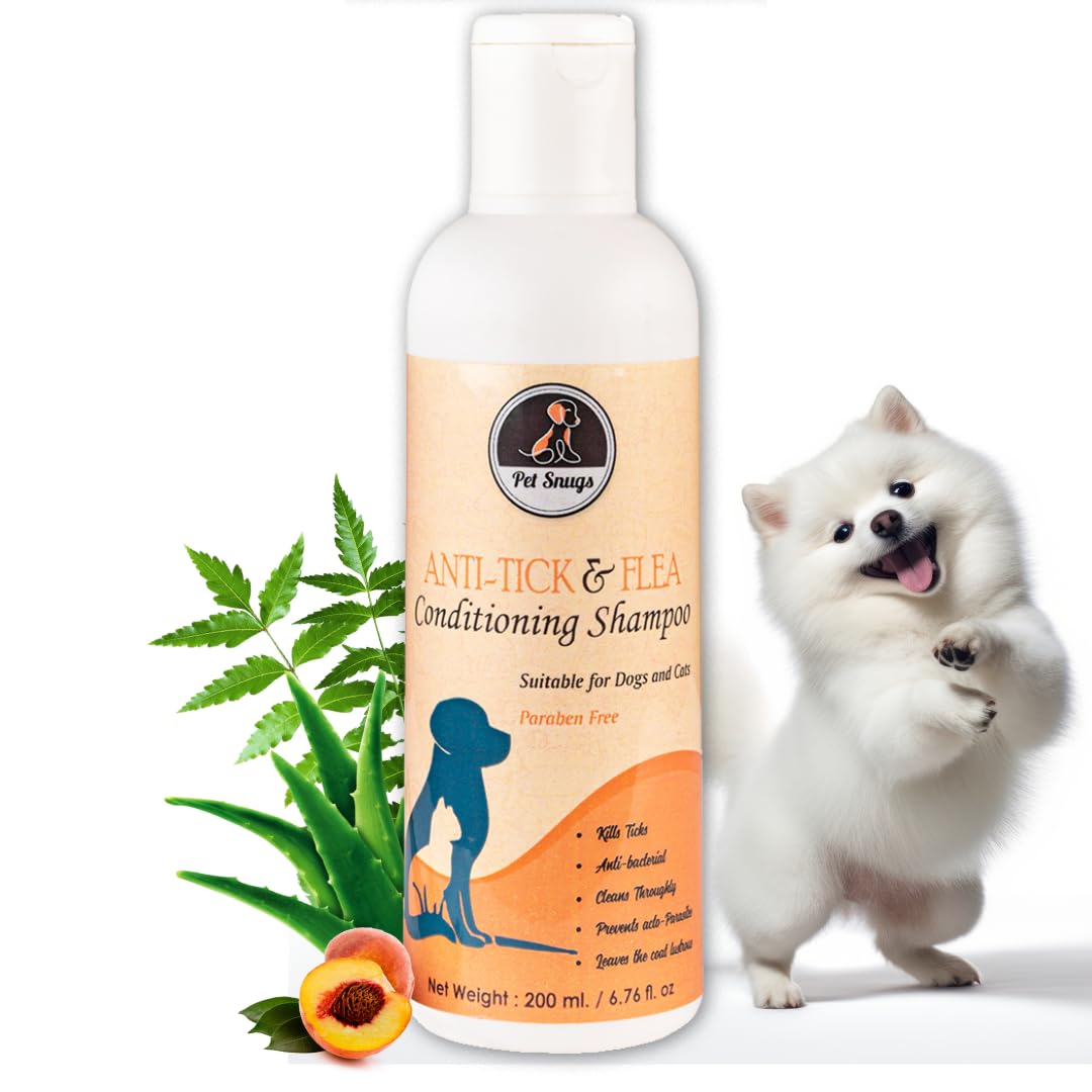 Petsnugs Anti Tick & Flea Dog Shampoo for Pomeranian Dog, Puppy | Natural Dog Shampoo to Kill Ticks, Fleas | Anti-Bacterial & Conditioning Skin Shampoo | All Dog Breed – 200Ml (B0D2RR652R) Amazon Price History, Amazon Price Tracker